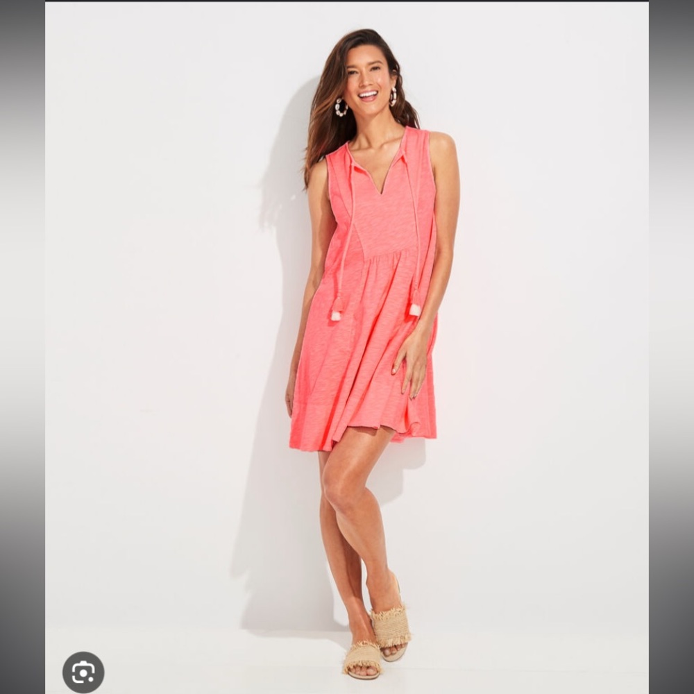 Vineyard Vines Swingy Tassel Knit Cover-Up Dress